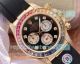 BLF Replica Swiss Rolex Rainbow Daytona Watch Yellow Gold Rubber Strap (6)_th.jpg